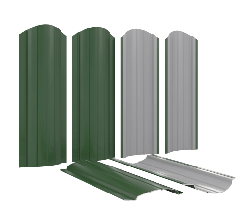 Металлоштакетник для забора Полукруглый Стандарт в Усть-Каменогорске